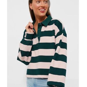 Powder Pink Stripe Cotton Warren Rugby Shirt